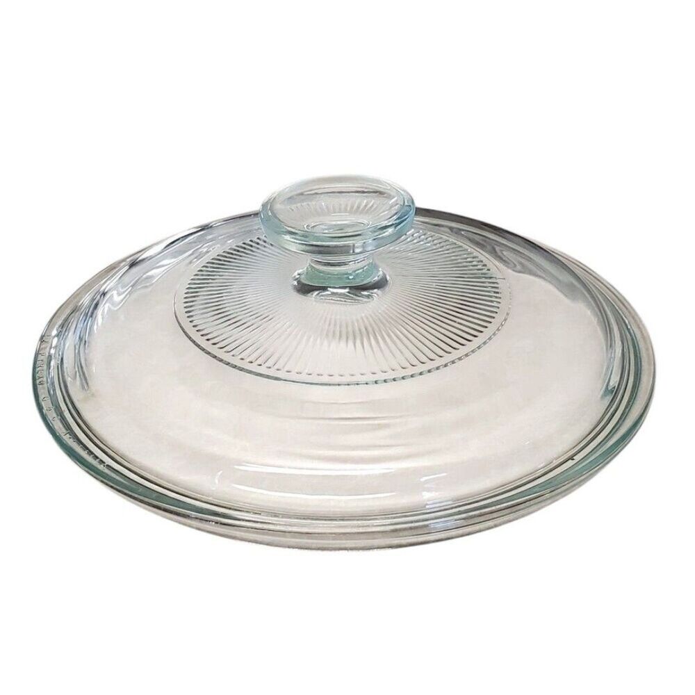 Pyrex Clear Glass Lid G5C Casserole 7.75" Round G-5-C Ribbed